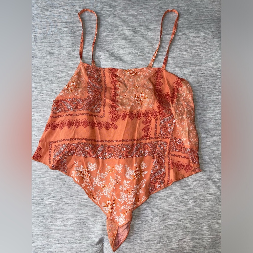 28. Rose & Grey Backless Halter Top